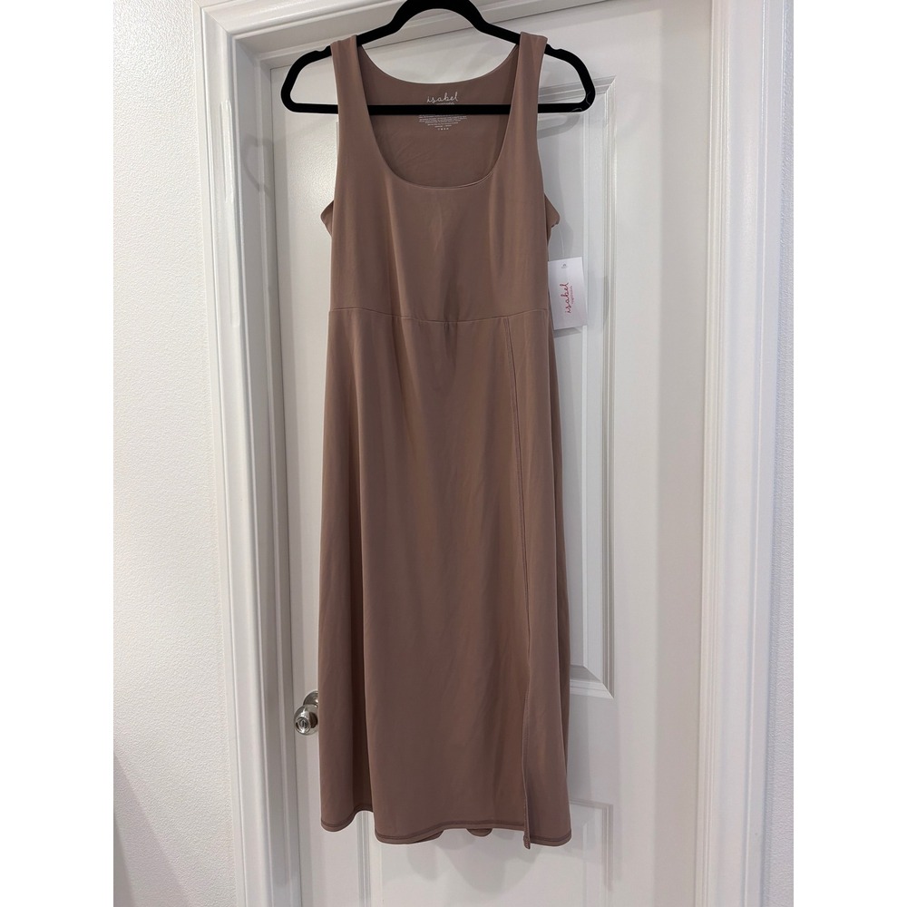 Isabel by Ingrid & Isabel Maternity Midi Active Dress Size M Taupe Sleeveless